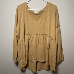 Wonderly Women's Mustard V-Neck Tunic